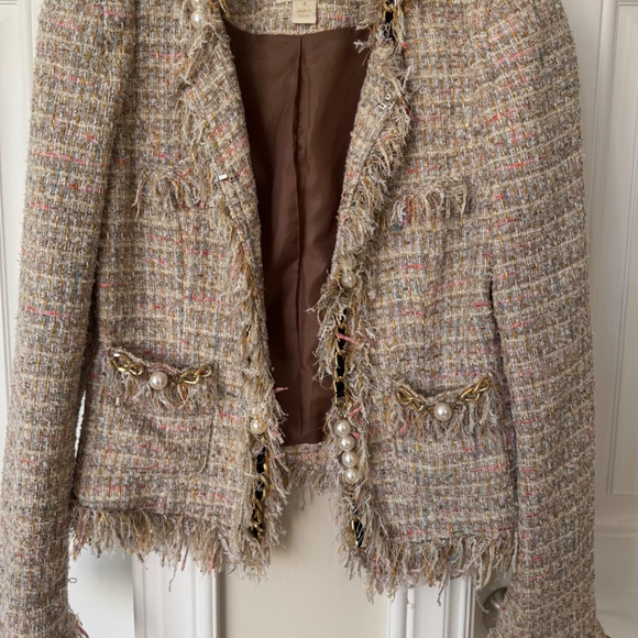 McGinn Tweed fringe and pearl chain jacket - Picture 4 of 5